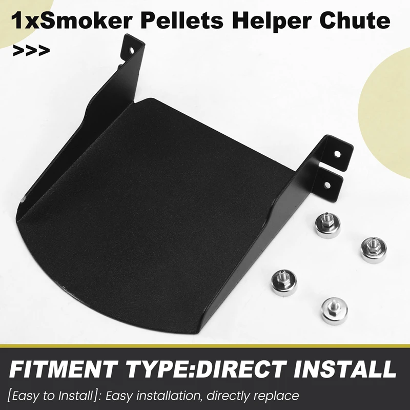ABHS-Smoker Pellets Helper Chute For Traeger Grill, Pellets Helper Chute Metals Accessories
