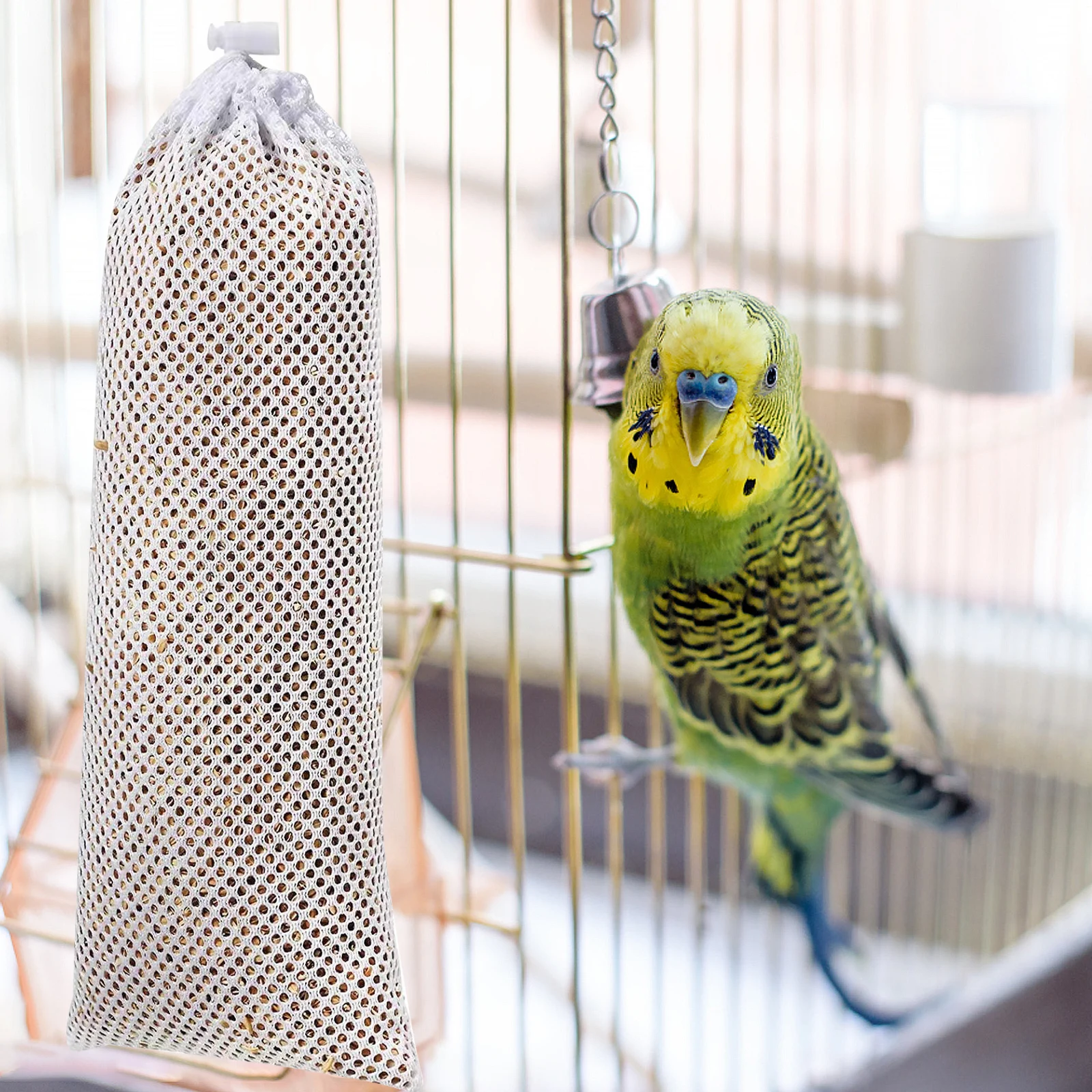 

5Pcs Birds Feeding Mesh Bag Drawstring Feeder Bag Heavy Duty Birds Food Supply Easy Hang Clean Reusable Garden Wildlife