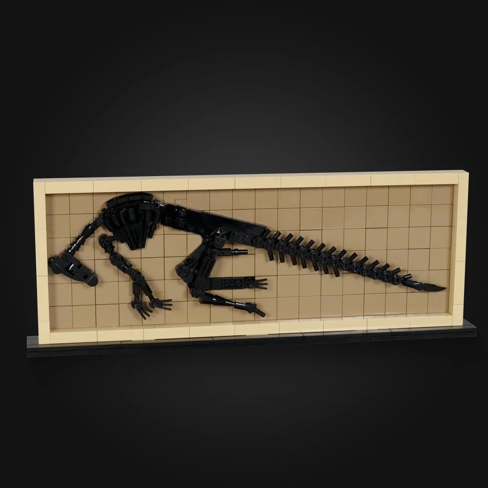 MOC 하드로사우루스 화석 빌딩 블록 3D 아트 페인팅 공룡 화석 장식 그림 벽돌 diy 조립 장난감 어린이 선물