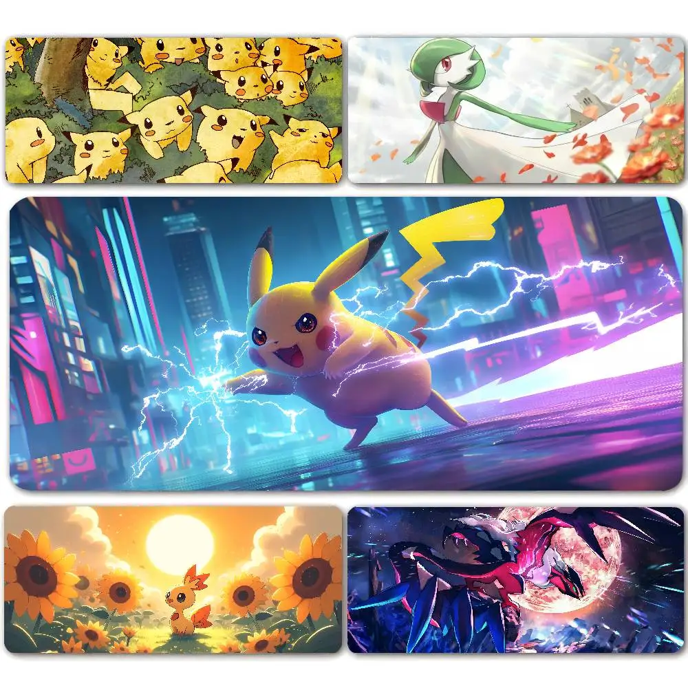 Pokemon Flareon Gaming Mouse Pad Large Desk Mat 2MM Stitched Edge Non Slip Rubber Base Keyboard Pad Office Laptop Table Decor