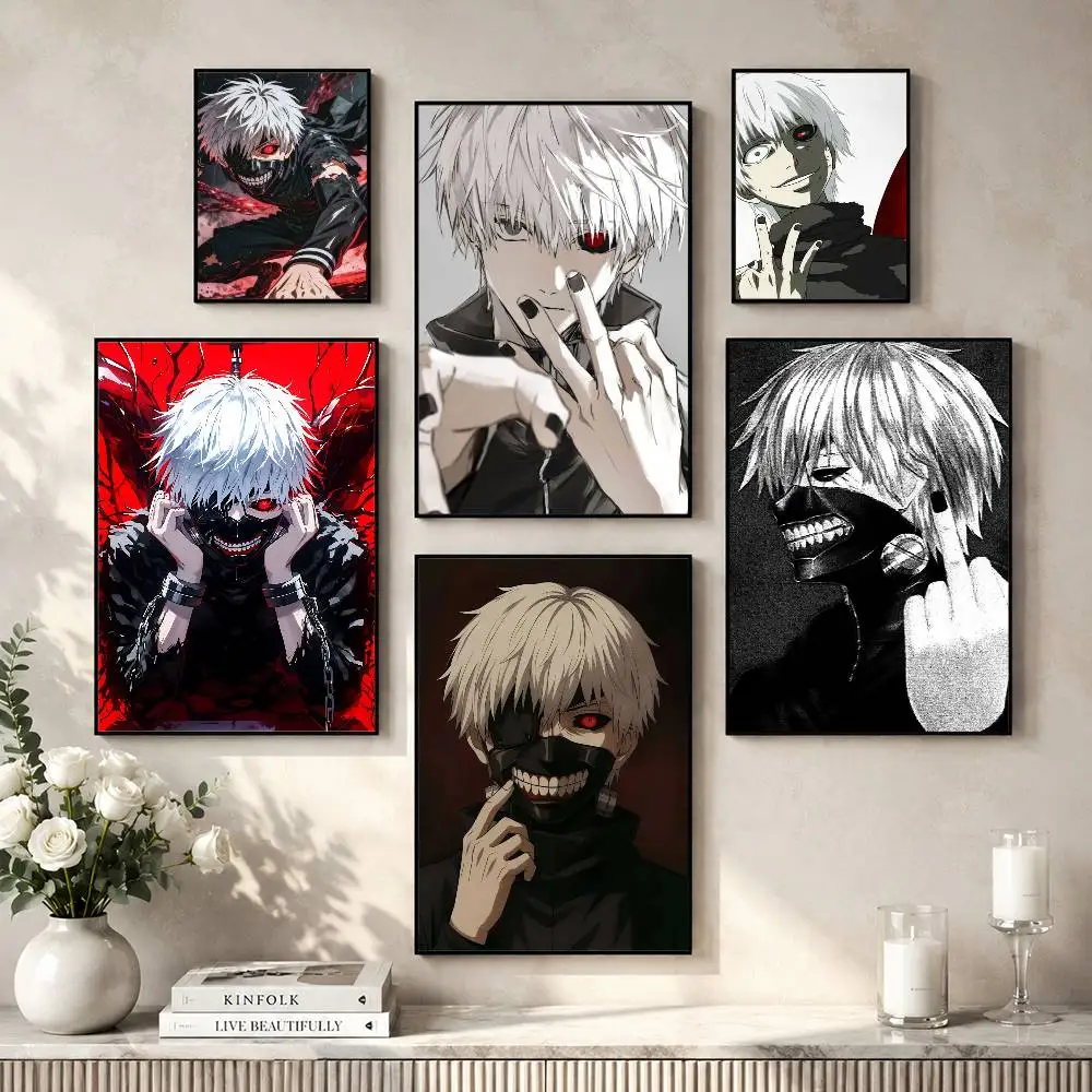 A-Anime Tokyo Ghoul Ken Kaneki Poster HD Self Adhesive Waterproof Wall Art Ideal for Home Office Dorm Gift
