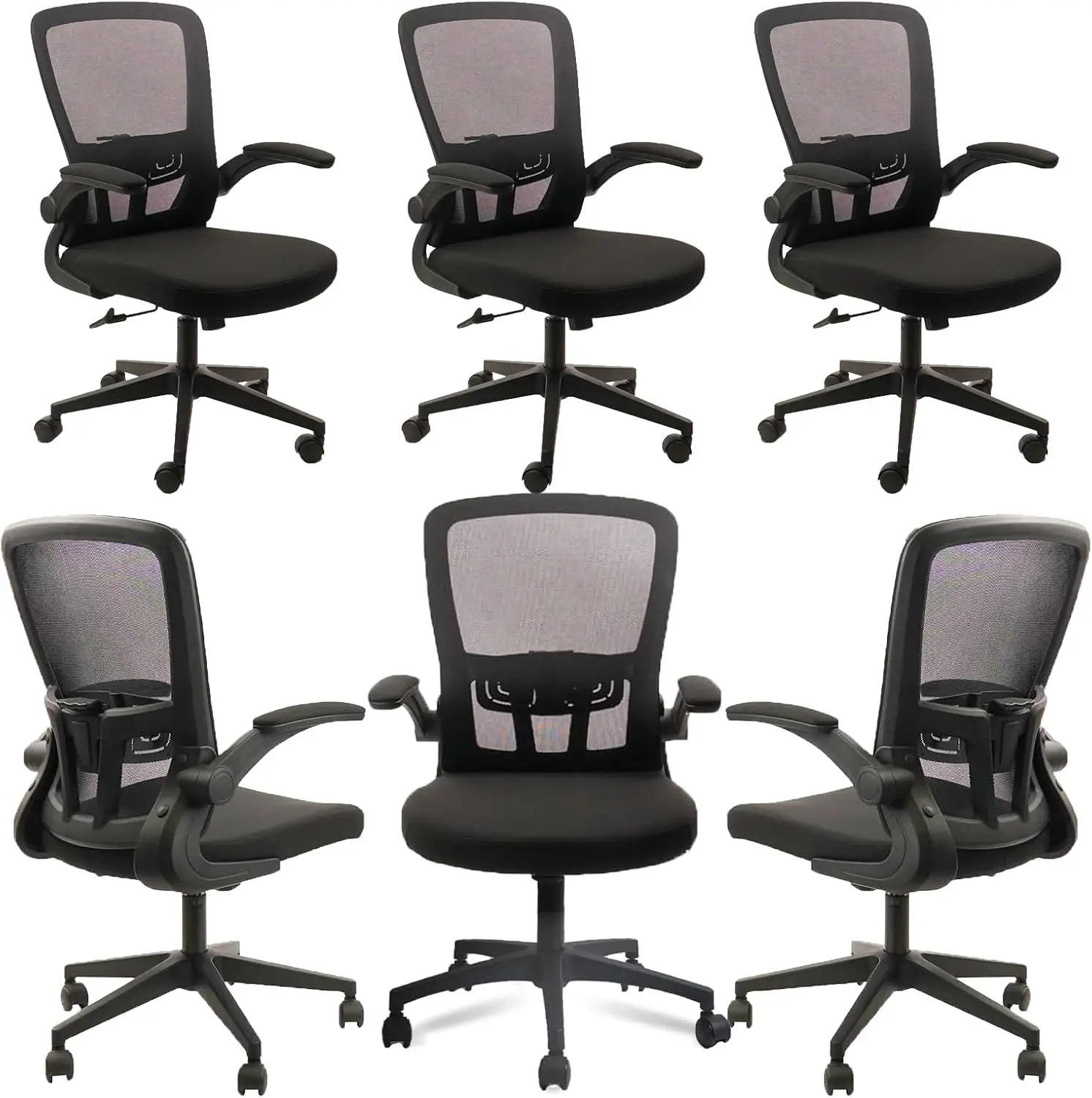 

Desk Chairs with Wheels, Ergonomic Mesh Office Chair Adjustable Height and Swivel Lumbar Support Home Office Chair with Flip