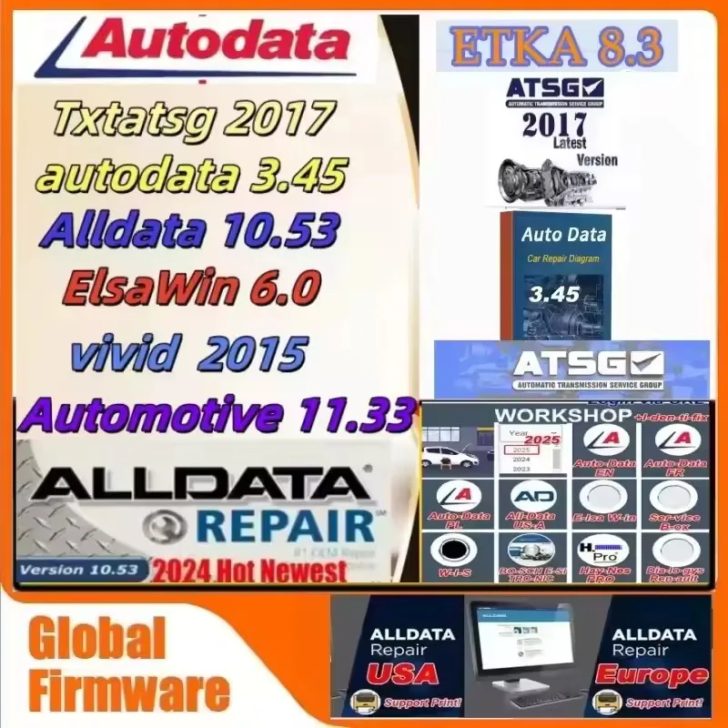2025 برنامج Alldata 10.53 Autodata 3.45 Auto+com V2021.11 2017 R3 ATSG Vivid 2018 ElsaWin 6.0 WOW 5.00.12 English