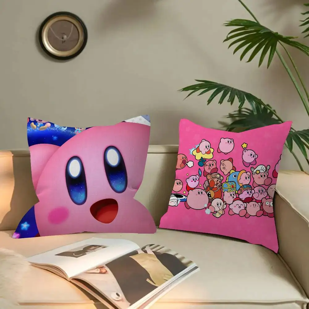 Cartoon Kirby Pillow Cushion Cover Pillowcase Living Room Sofa Home Decor Customized
