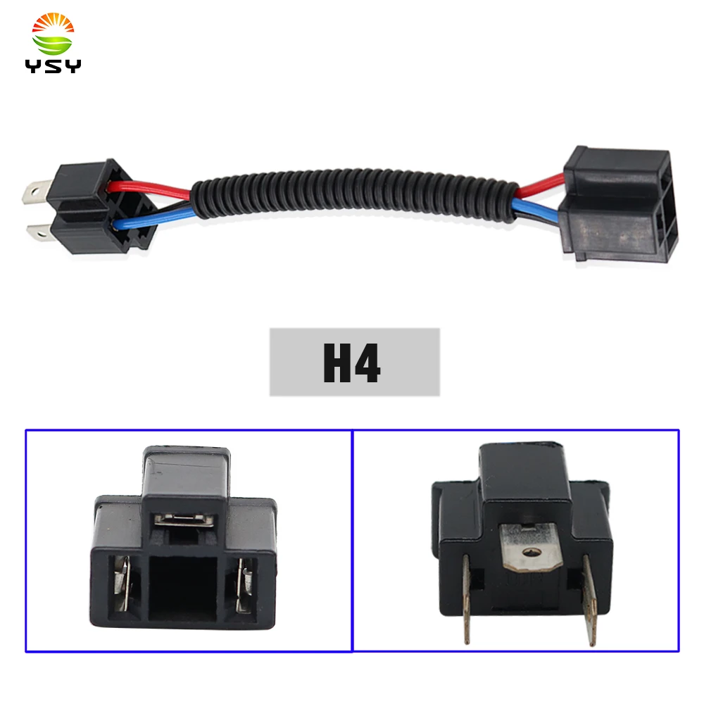 

1Pcs H4 Headlight Fog Lamp Extension Wiring Harness Sockets Connector Adapter