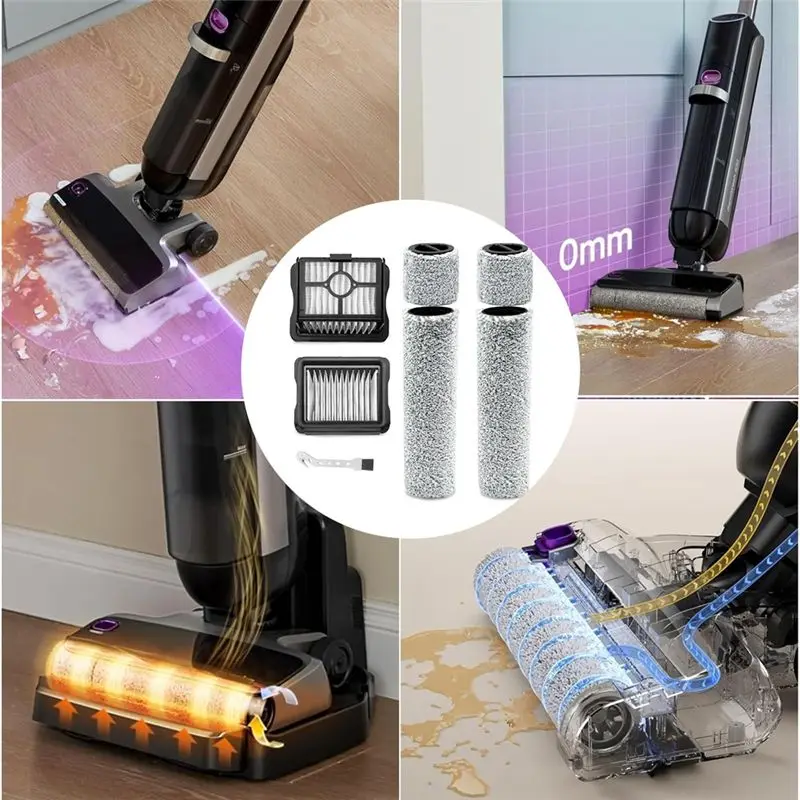 A93E-Brush Roll + Filter Accessory Set For Eureka NEW630 Vacuum Cleaner Replacement Parts, Brush Rolls + Cotton Filter
