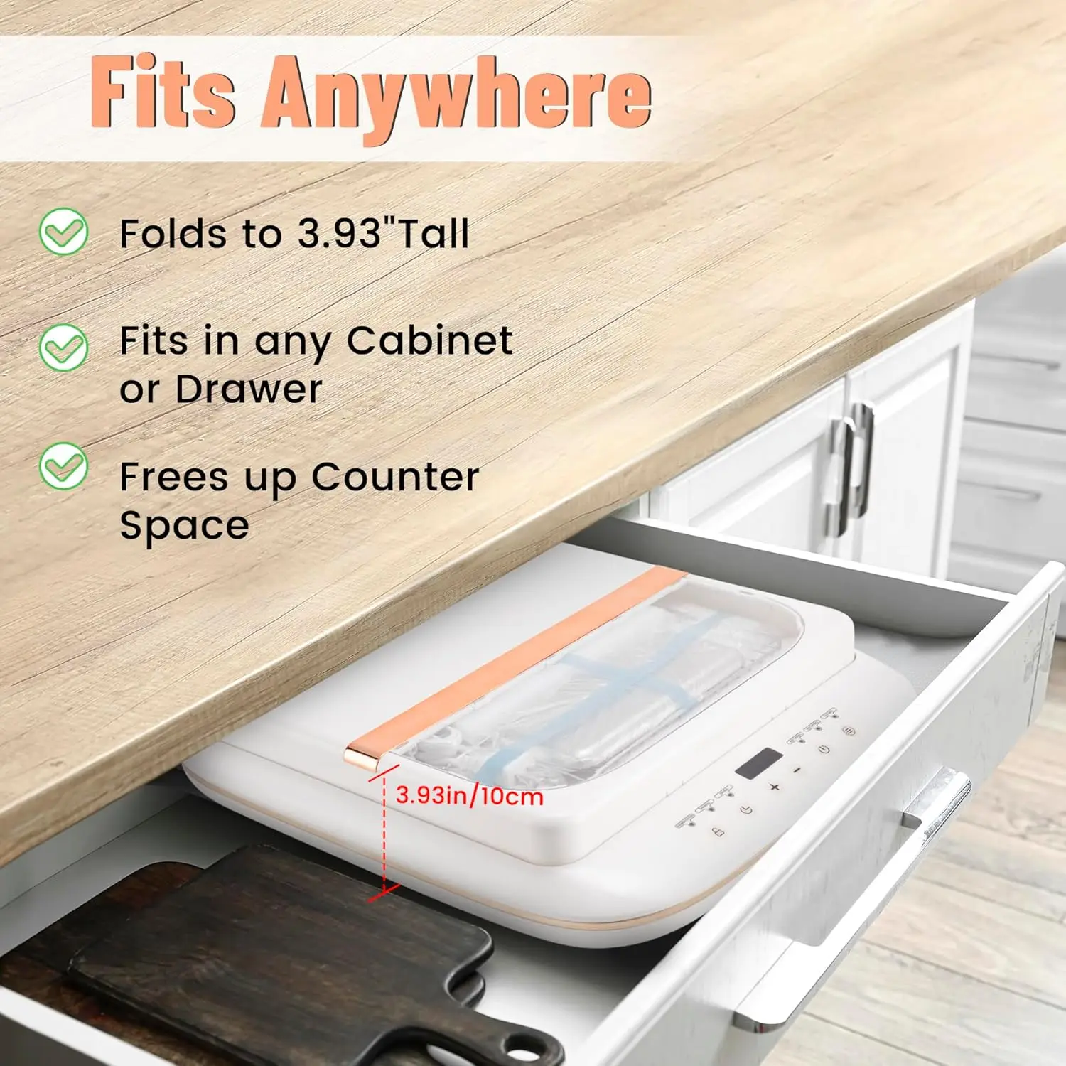 صندوق مقاوم للخبز قابل للطي مع 0-120 ℉   التحكم في درجة الحرارة ومؤقت 1–9H للطباخ البطيء وصندوق عجين البيتزا · تخفيضات كبيرة