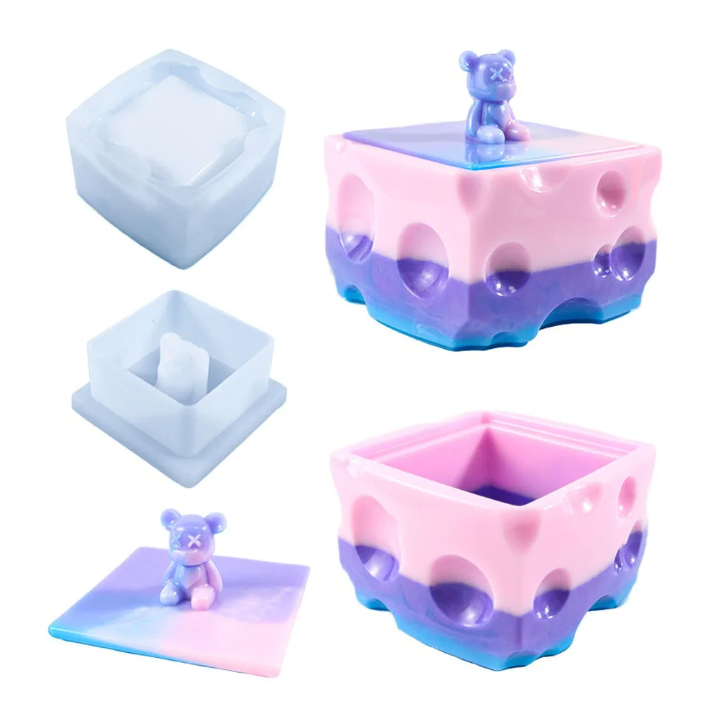 

DIY Cheese Storage Box Silicone Mold Gypsum Container Jar Ashtray Molds Home Decoration Ornaments Gift Mold