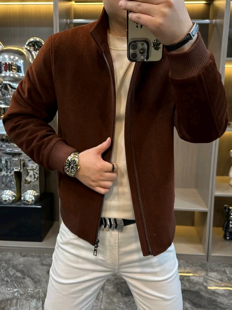 

Мужская повседневная куртка с воротником-стойкой на гусином пуху, осень-зима, Новое поступление, универсальная высококачественная длинная куртка-стойка...