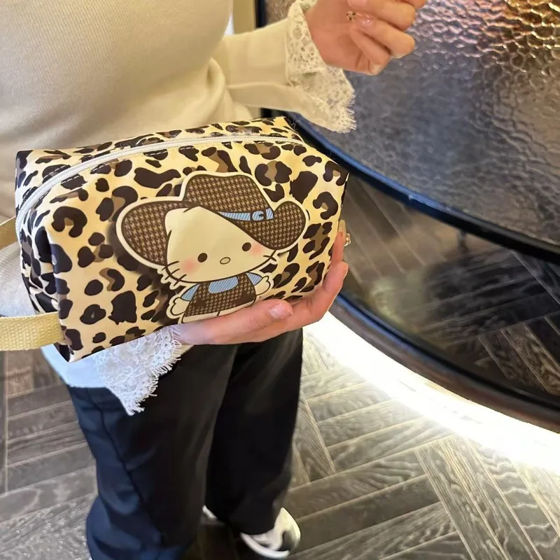 الحلو مرحبا كيتي أنيمي Kawaii سانريو Ins حقيبة يد الموضة لطيف الكرتون المحمولة سعة كبيرة السفر حقيبة التخزين الهدايا #3
