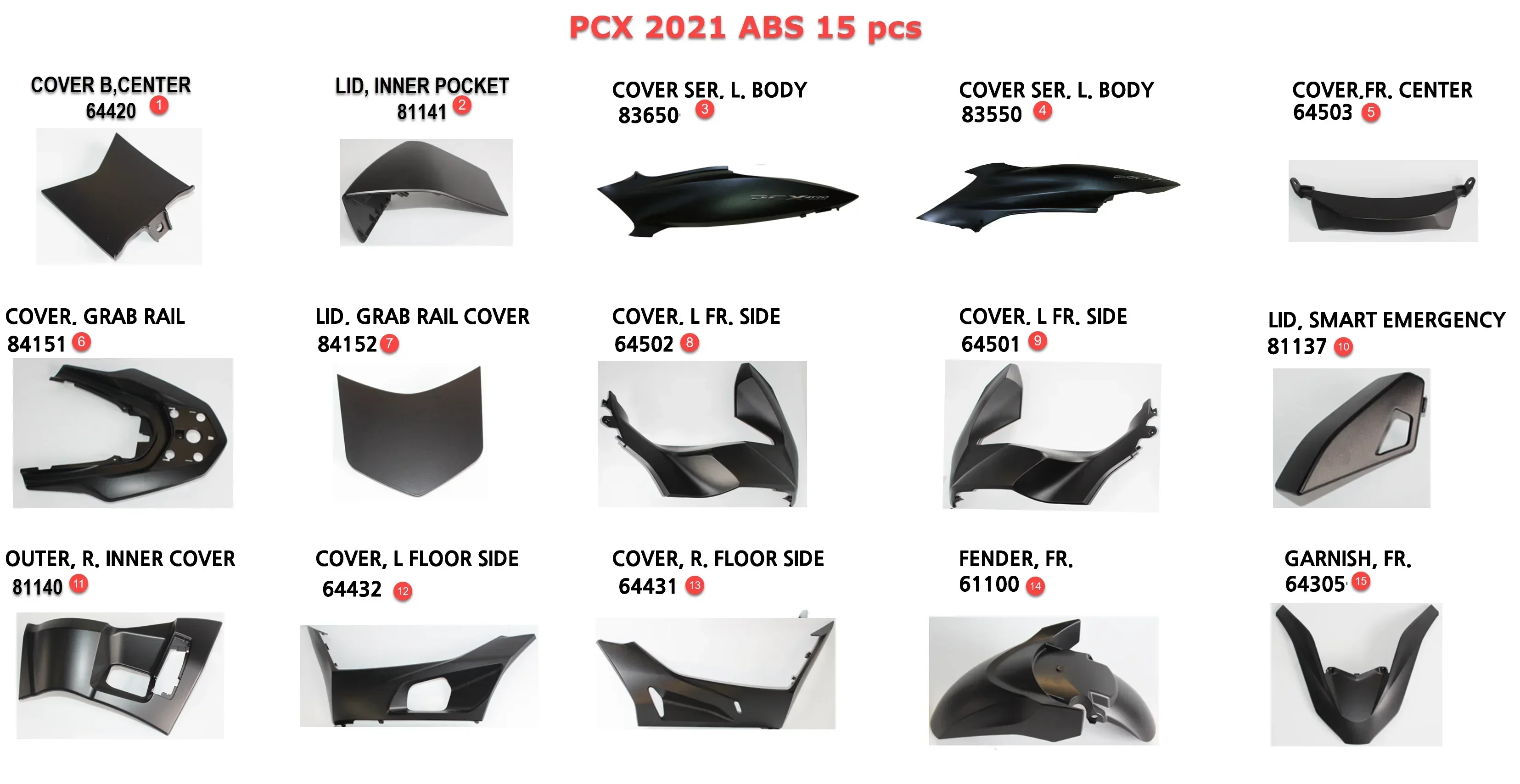 PCX 160 125 150 Fairings kit set plastic body cover ABS aftersale market replacement covers for Hondas PCX cover parts & moulds