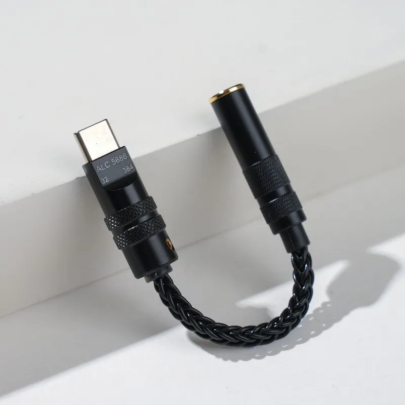 새로운 ALC5686 USB Type-C ~ 3.5mm DAC Amp 이어폰 증폭기 디지털 디코더 AUX 오디오 케이블 어댑터 변환기
