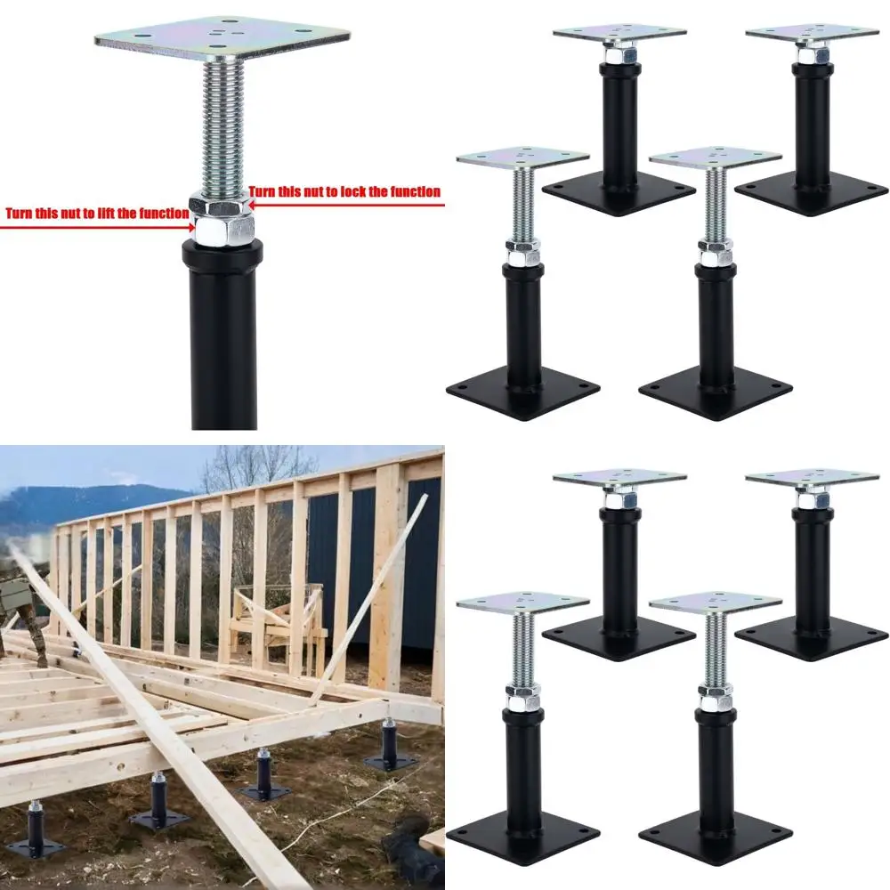 

6-9 Inch Adjustable 4-Pack Floor Jacks with Lift and Leveling Support