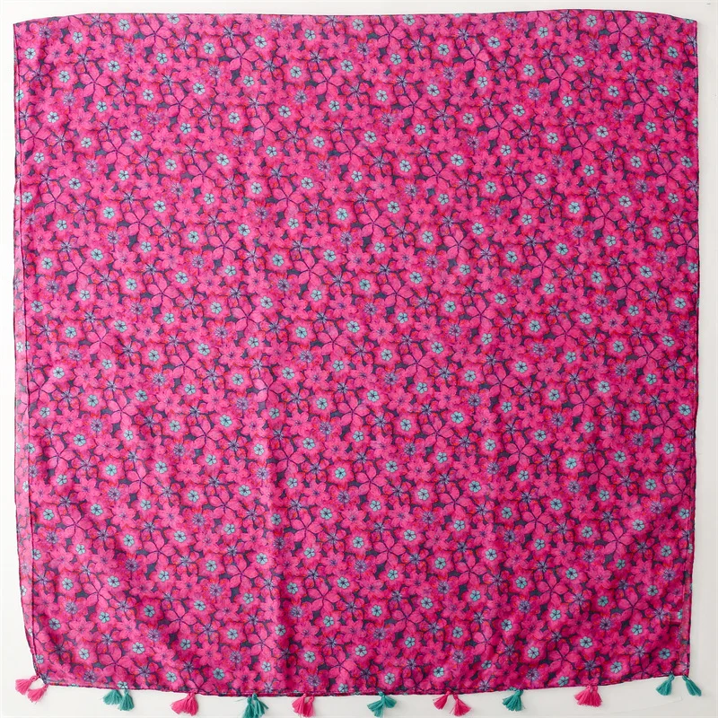 Szal damski marki projektanckiej 2024, klasyczny wzór, miękkie szale damskie z bawełny, duże hidżaby, opaska na szyję i głowę, szal z frędzlami.