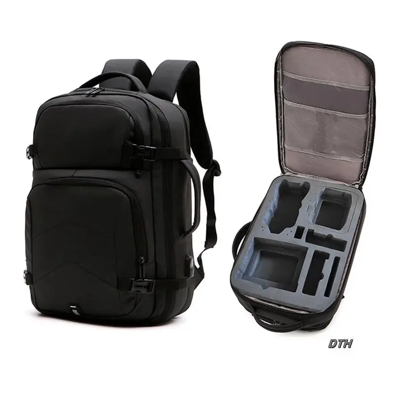 

For DJI AIR 3 Large-Capacity Shoulder Bag Backpack 15 Inch Laptop Organizer Bag For AIR3 Drone Storage Bag Grid Design