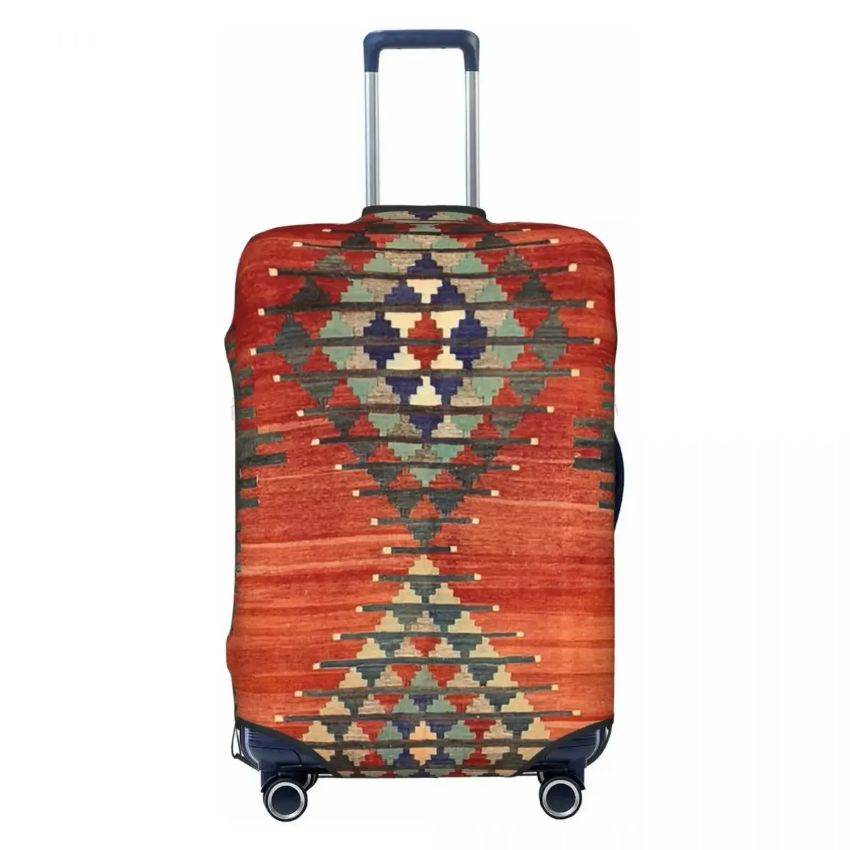 

Turkish Ethnic Kilim Diamond Pattern Luggage Cover Boho Bohemian Persian Travel Suitcase Protective Covers Fits 18-32 Inch