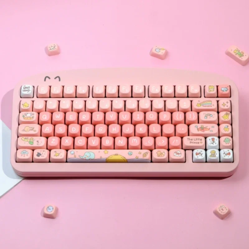 Little Prince Pink Theme 129 Keys MOA Profile Keycap for MX Switch Fittings PBT Dye Sublimation Mechanical Keyboard Keycap