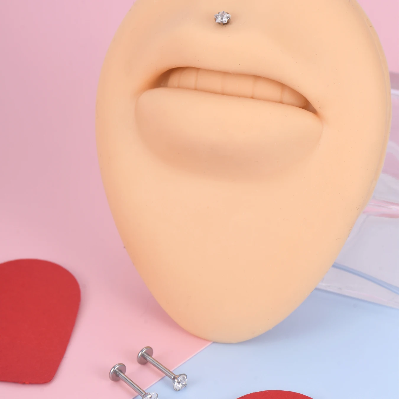 4개입 16G 립 스터드 하트 모양 CZ 크리스탈 라브 - Body Jewelry And Earrings 리뷰 및 가격