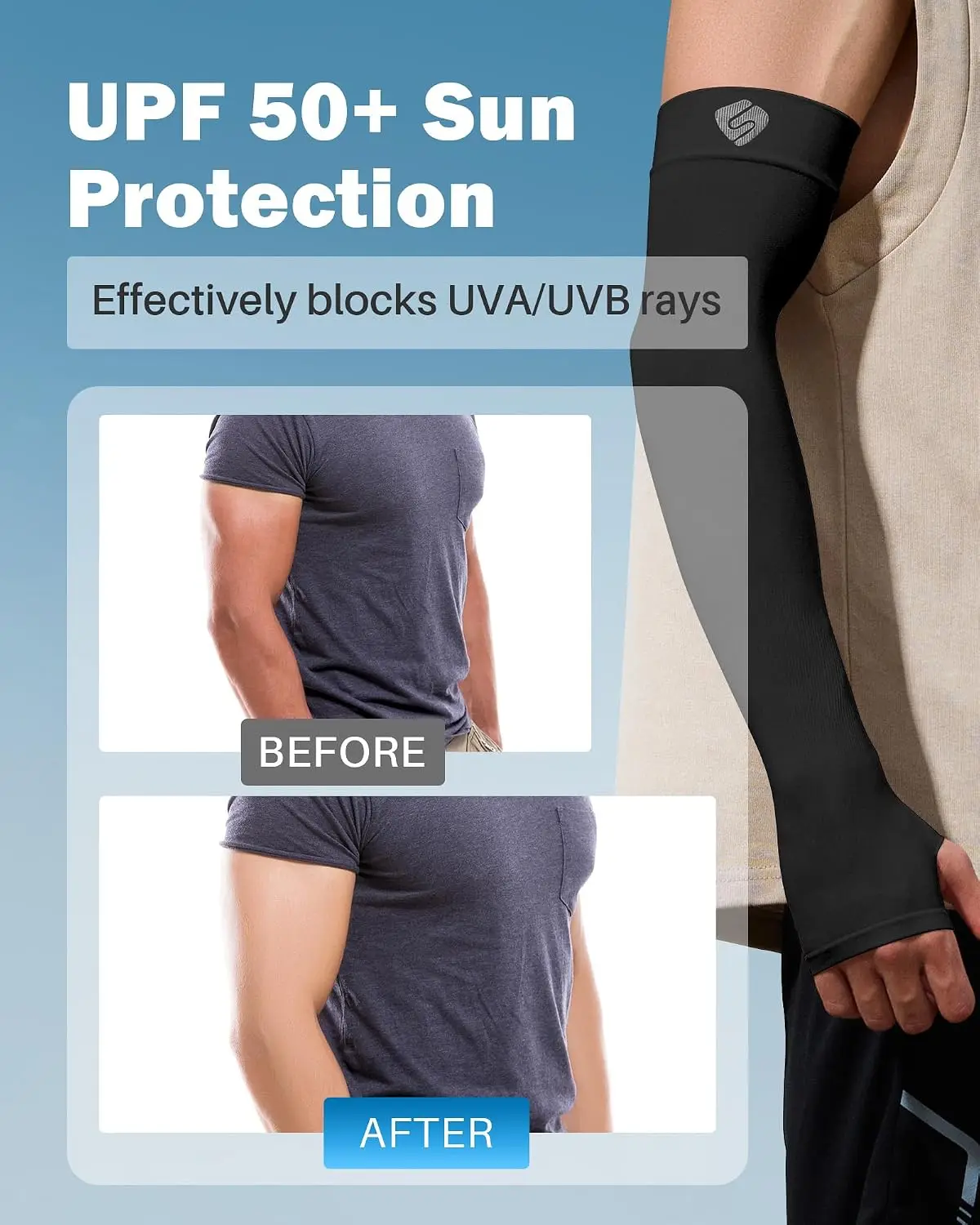 Arm Sleeves UV Protection Cooling Sports Golf Tattoo Cover Up Men Women