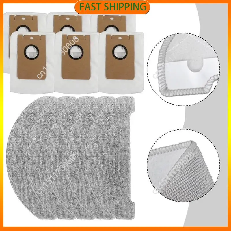 اشتري الآن لـ Cleanova W11 ملحقات المكنسة الكهربائية الروبوتية ذاتية التفريغ كيس الغبار ممسحة القماش طقم استبدال