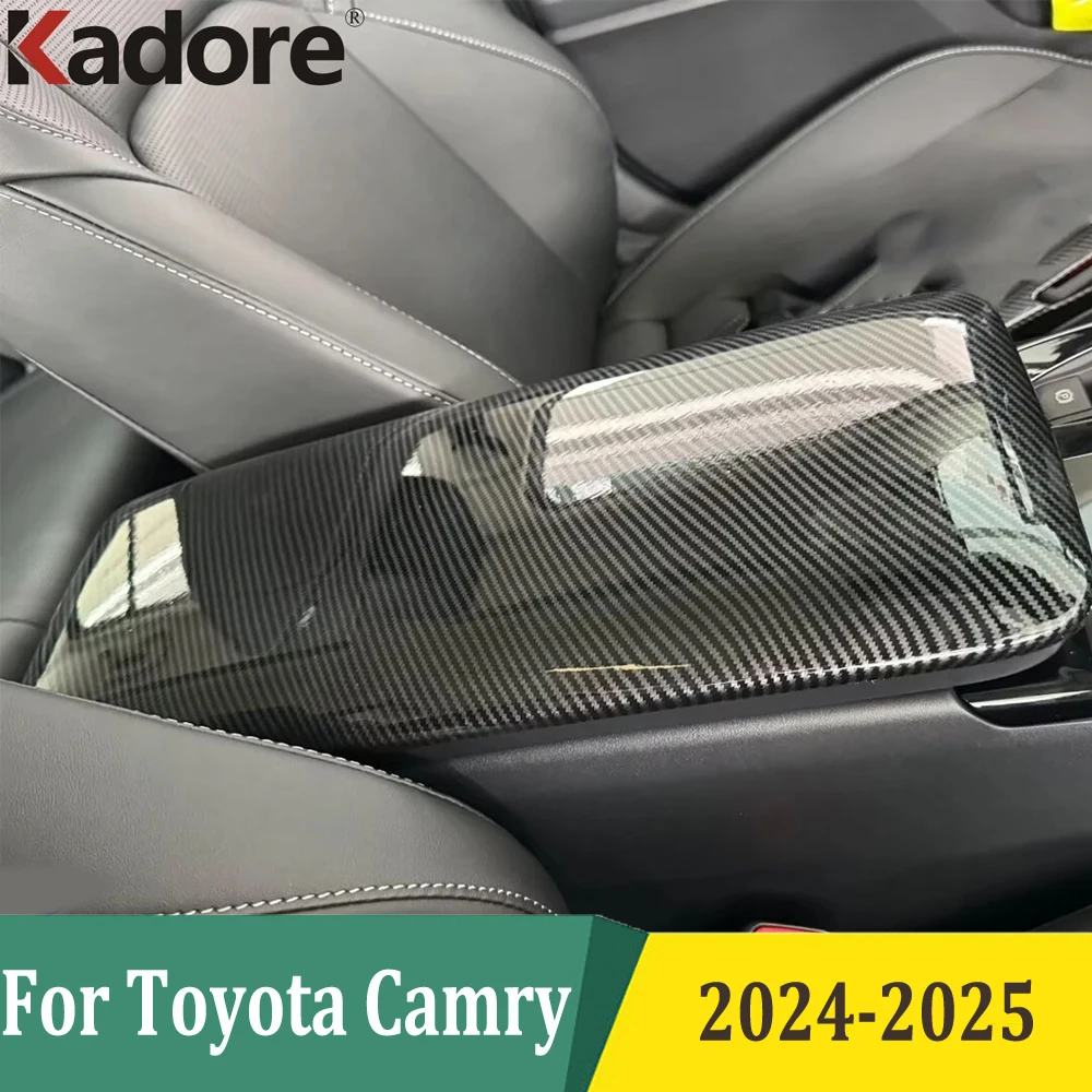 

For Toyota Camry 2024 2025 Carbon Fiber Glove Armrest Storage Box Cover Trim Car Interior Accessories (LHD)
