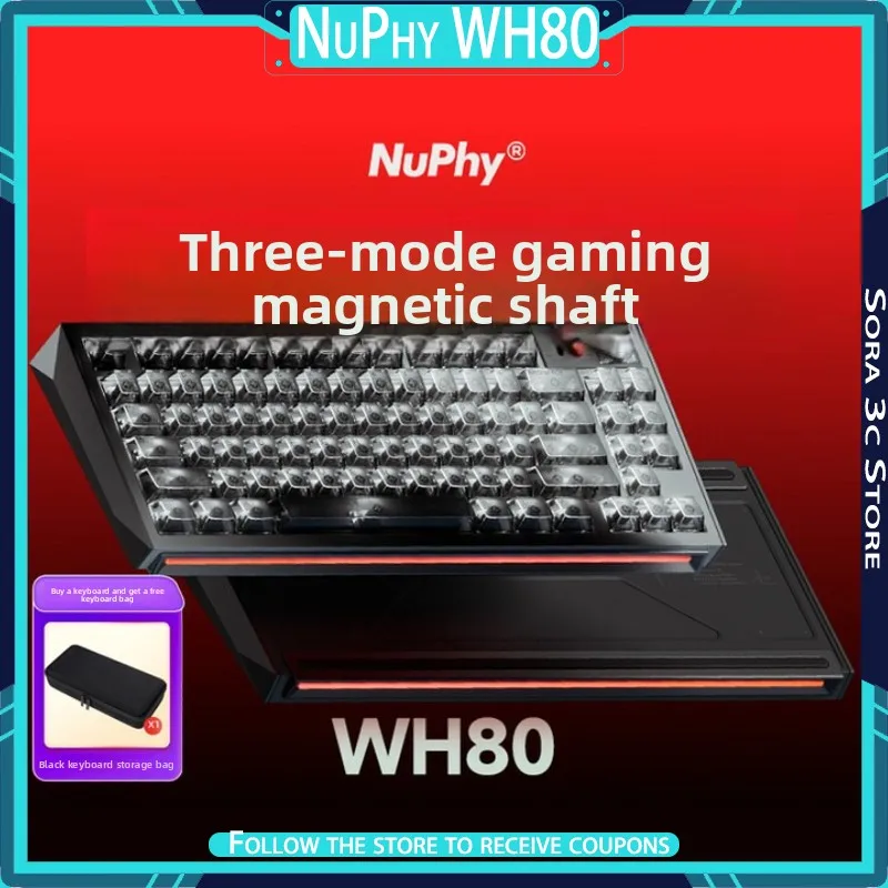 

NuPhy WH80 Wireless Magnetic Axis Keyboard Bluetooth Tri-Mode GASKET Structure Full Key Hot Swap 8k Low Latency Gaming Keyboard