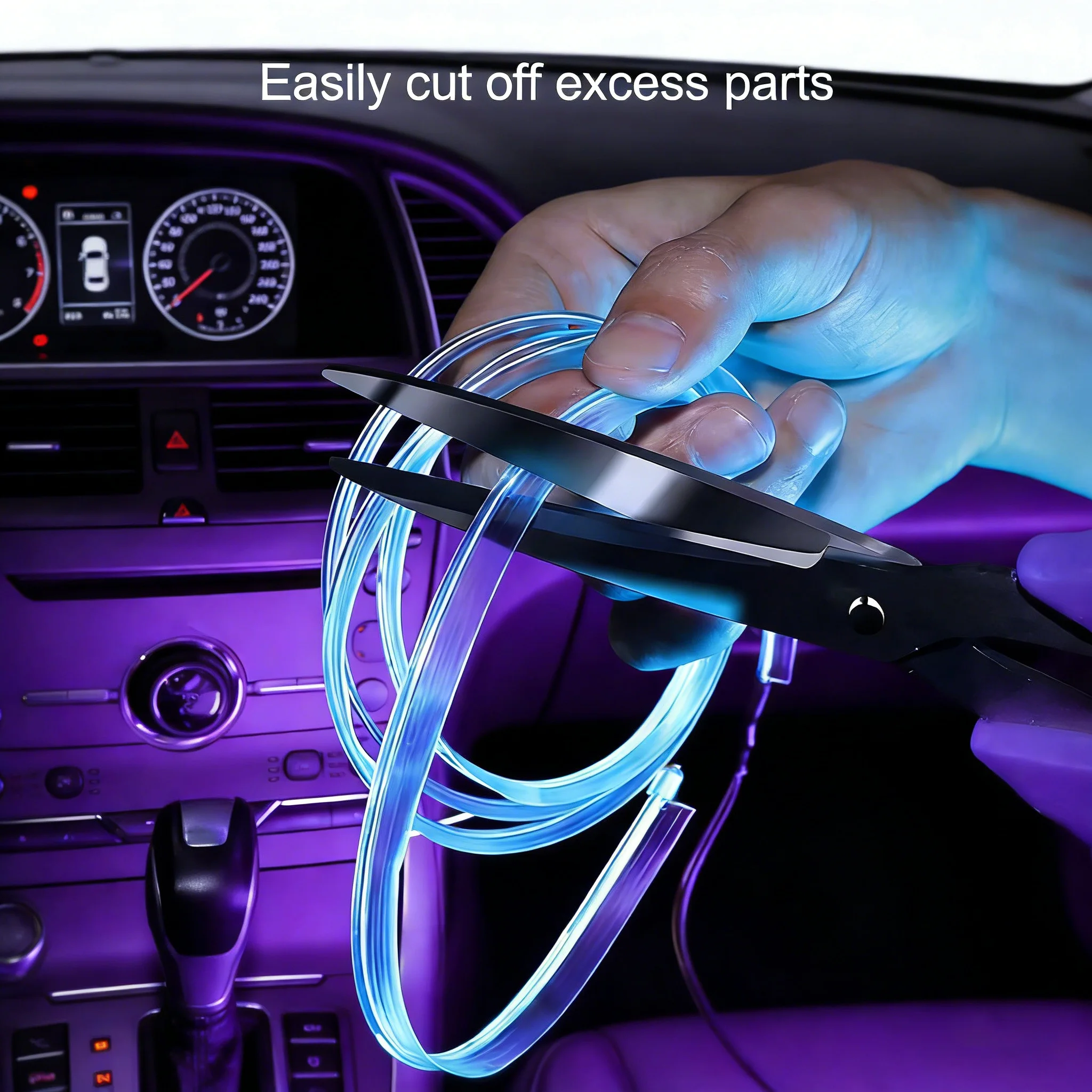 For Hyundai Accent MC Car Interior Ambient LED Light Strip USB Interface Fiber Optic Atmosphere Lamp Support Plug and play - view 5