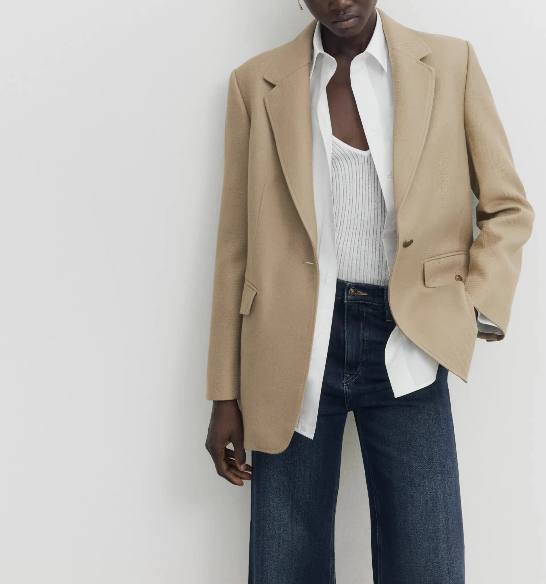 Primavera New Sle Loose Fit Abito con un bottone Jaet OL Commute Faion Classic Money Sle Poliestere Lungo Sve Color