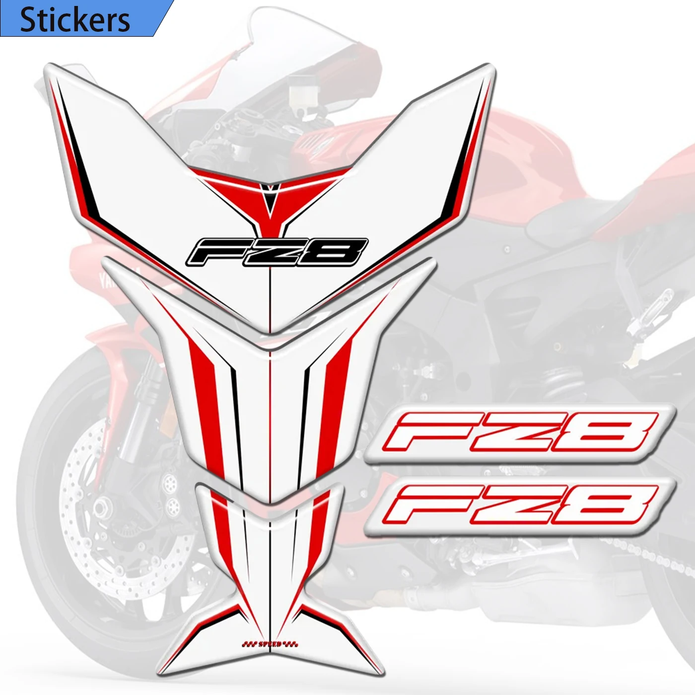 Fit Yamaha FZ8 S Motorcycle 3D Tank Pad Protector Decal Kit Stickers Case Knee