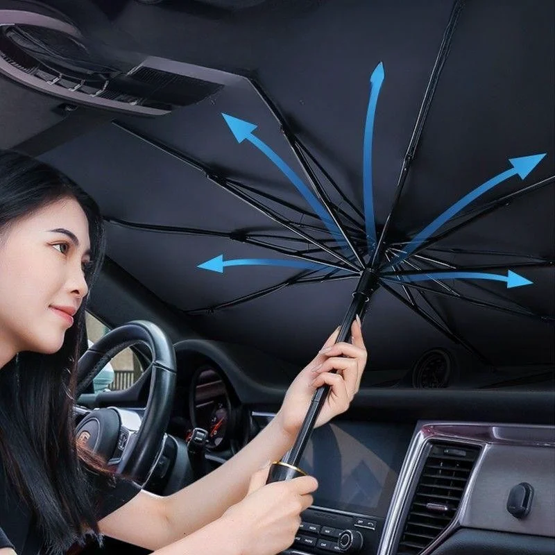 Parasol con borde embellecedor para parabrisas de coche, sombrilla protectora para ventana delantera, accesorios de verano