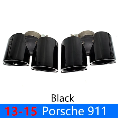 Voor 2013-2019 Porsche 911 Carrera 911.1 911.2 Uitlaatpijp Upgrade Rvs Zwart Quad Uitlaat Tip Nozzle