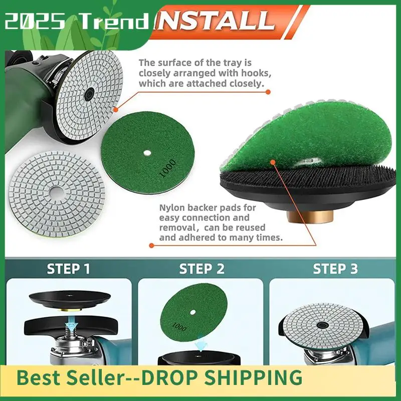 

Grit Wet/Dry Polish Pad Kit 4 Inch With M10 Backer Pad For Drill Grinder Polisher