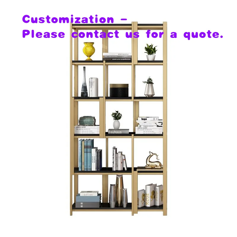 

custom.Nordic Modern Personalized Office Furniture Floor Display Shelf Luxury Metal Bookshelf