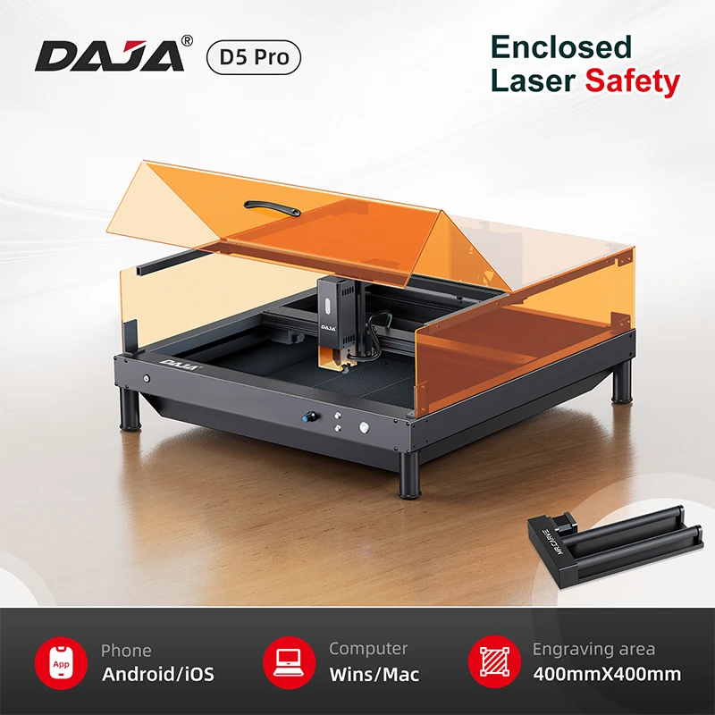 DAJA D5 Pro 5W/10w Laser Engraving Cutting Machine Auto Focus High Precision Laser Engraving Machine Veneer Acrylic Craft Paper