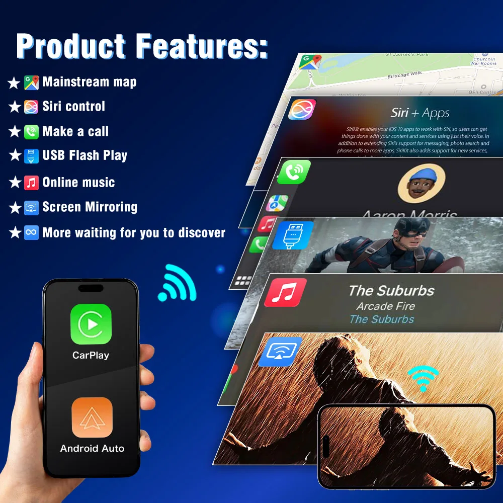 أبل لاسلكي CarPlay لفولفو XC60 V60 S60 2015-2019 يدعم أندرويد الملاحة التلقائية مرآة رابط عكس الكاميرا DSP التوصيل والتشغيل