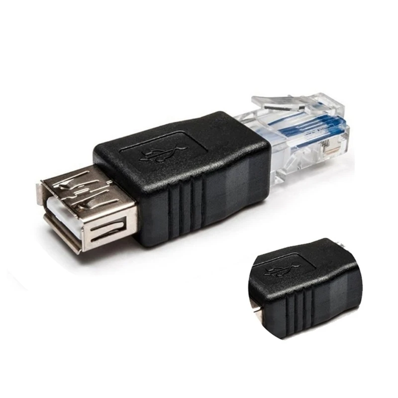 แพ็คของ 2 อีเธอร์เน็ตเป็นอะแดปเตอร์ USB USB2.0 หญิงกับตัวเชื่อมต่ออีเธอร์เน็ต RJ45 ตัวผู้