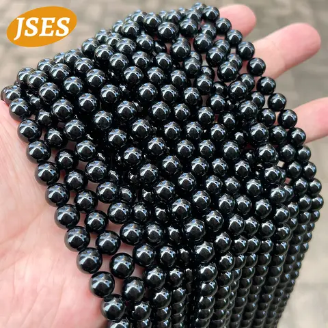 3A 천연 블랙 토르말린 4mm 6mm 8mm 10mm 비즈 쥬얼리 만들기 DIY 팔찌 목걸이 도매 비즈 액세서리