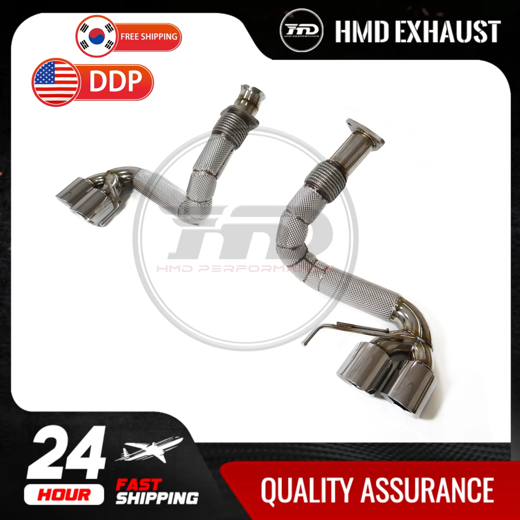 

HMD Hot sale Stainless Steel Exhaust System Performance Catback Exhaust for Chevrolet Corvette C8 Without Valve Straight Pipe