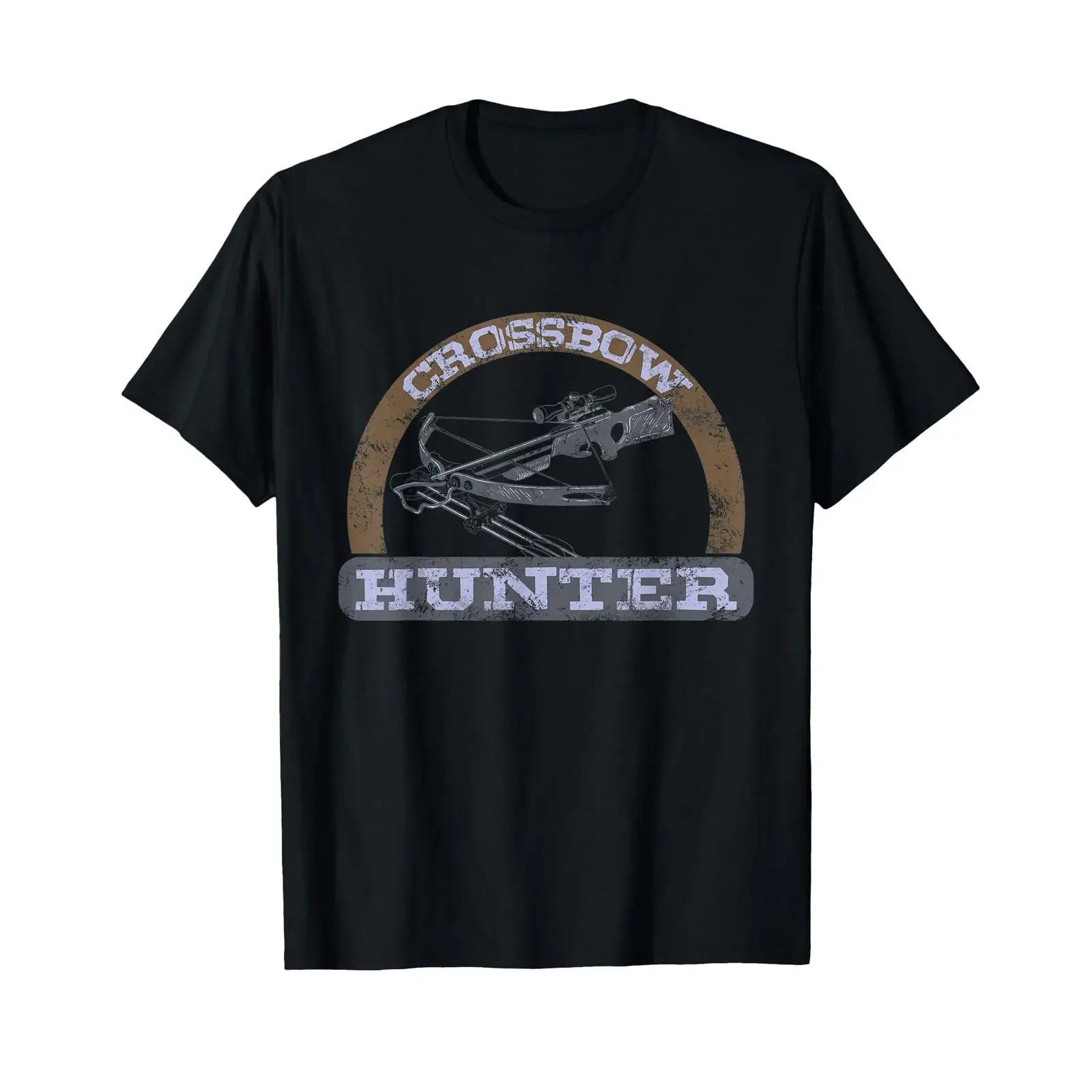 Armbrust-Jagd-T-Shirt, verwaschen, im Used-Look, Retro-Optik, Bogenschießen, Vintage, gewaschen, weich, atmungsaktiv, modisch, Unisex, Streetwear, leicht