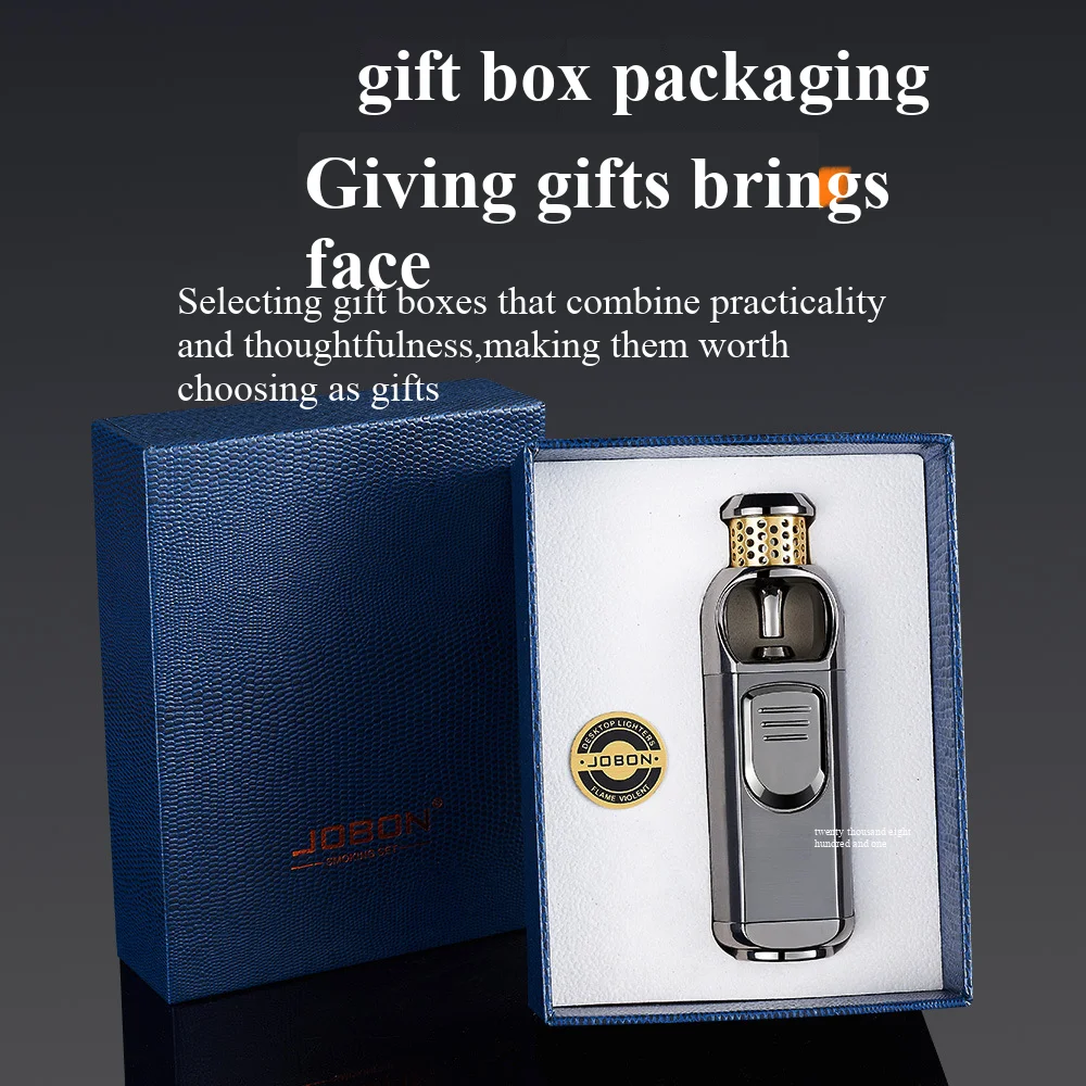 Multi-functional New Spray Gun Type Cigarette Lighter Portable Windproof Direct Charge Blue Flame Metal Inflatable Cigar Lighter