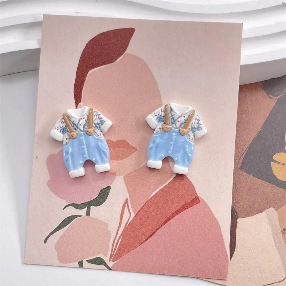 Bemalte Harz Kawaii Cartoon Baby Kleidung Flatback Cabochons Harz Teile Handwerk Artikel 5PCS Scrapbook DIY Dekor Zubehör – Detail 10