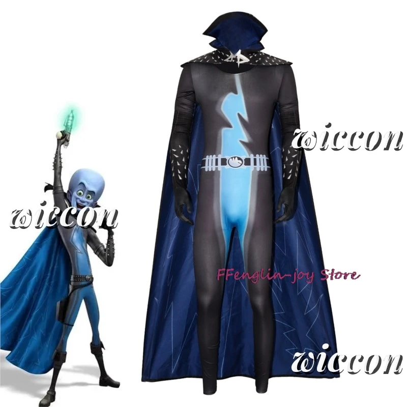 Halloween Costume Supervillains Cosplay Jumpsuit Cloak Metro City Anime Movie Superhero Bodysuit Or Cape Carnival Party Dressing