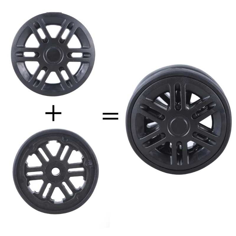 Set of 8 Travel Luggage Suitcase Replacement 60mm Plastic Caster Repair Kits Shelf Replacement