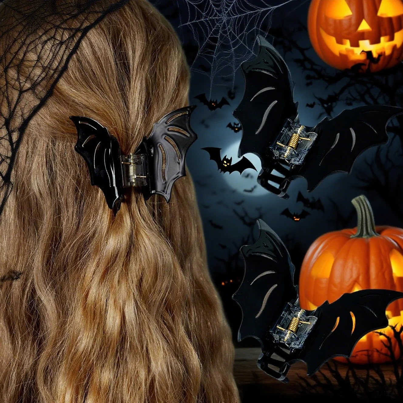 

1 шт., модная летучая мышь, Хэллоуин, косплей, вечерние волосы, коготь, летучая мышь, прическа, украшение на Хэллоуин, Y2K, готическая летучая мышь, аксессуары для волос