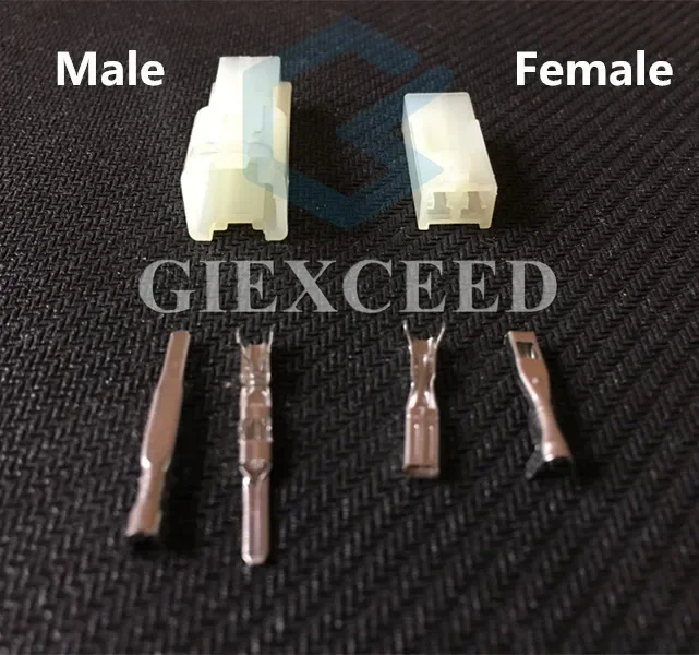2 Sets 2 Pin AC Assembly Electronic Female Male Automotive Connector Auto Household Plug Crimp Terminal Socket