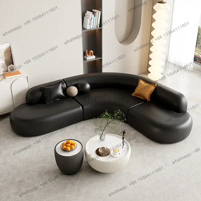 LSItalian Minimalist Office Sofa Modern High-end Living Room Corner L-shaped Reception Sofa Guest Area Office Furniture FYOS