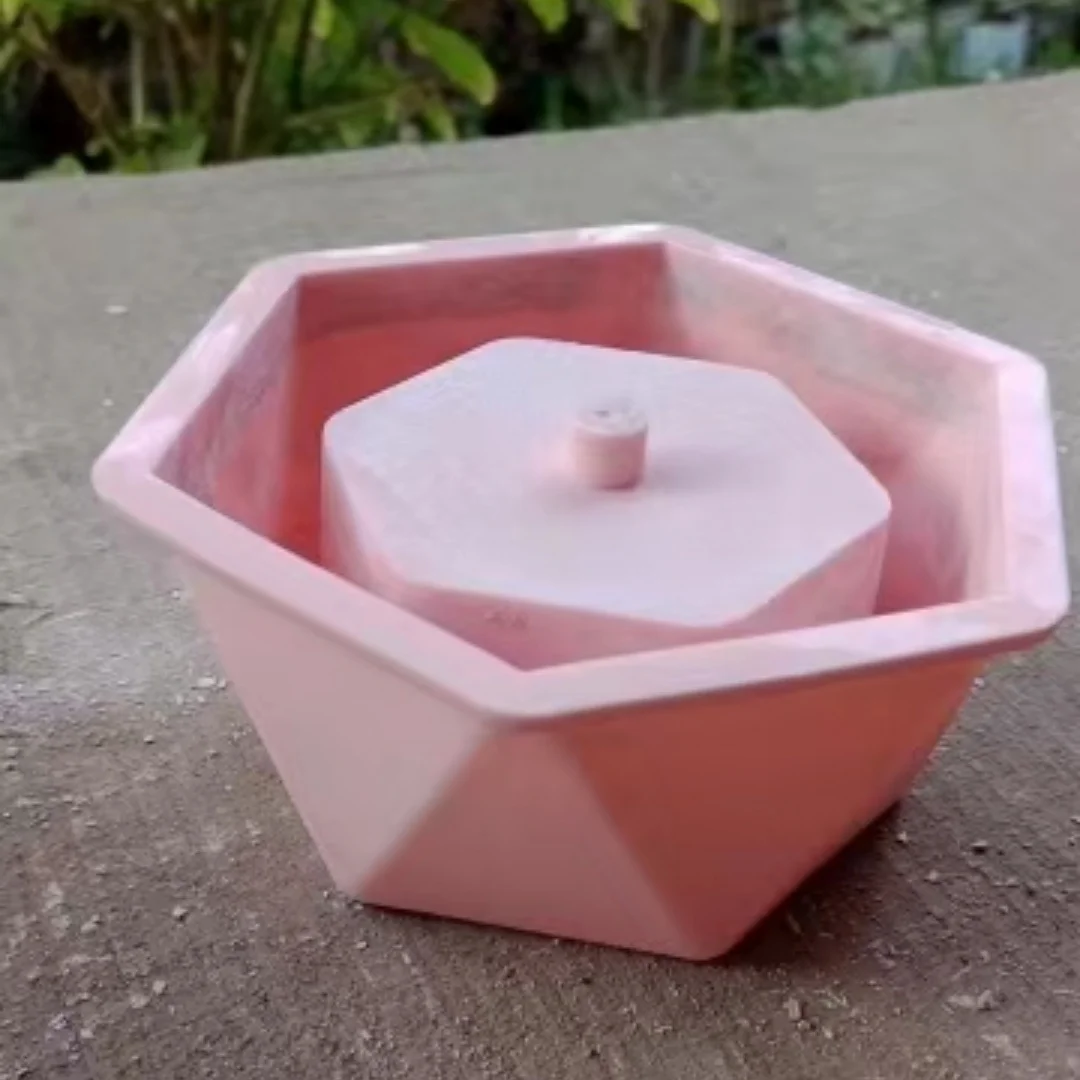 DIY Succulent Flowerpot Epoxy Resin Mold Cement Concrete Hexagonal Gypsum Micro Landscape Decoration Mould