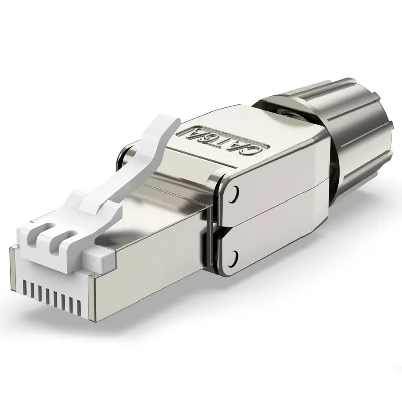 ZoeRax RJ45 Cat6A Cat7 Cat8 Anschlüsse Werkzeug-Freies Wiederverwendbare Geschirmt Ethernet Kündigung Stecker für 23AWG SFTP UTP Kabel 1PCS