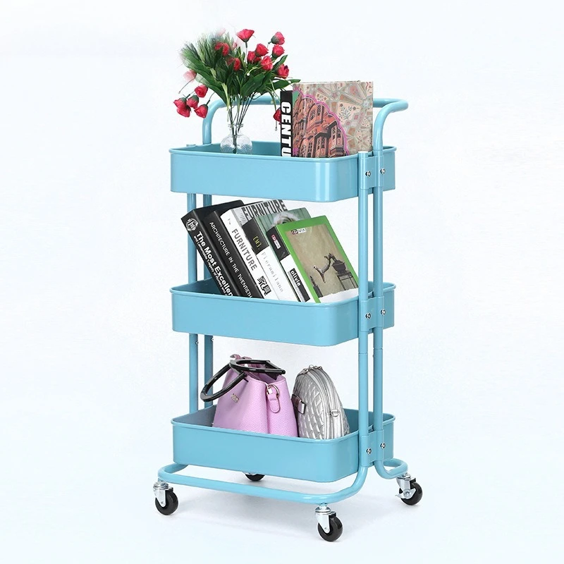 

Directly from the manufacturer, kitchen storage trolley toilet bathroom metal floor rack trolley tool-free