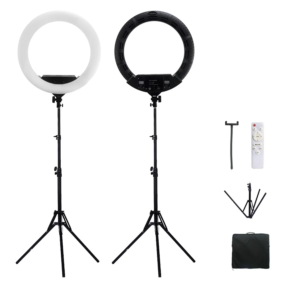 

Professional Ring Light Lamp with Tripod 22inch Yidoblo FS-640SII 100W Makeup Fill Light Video Studio Photography Lighting Vlog